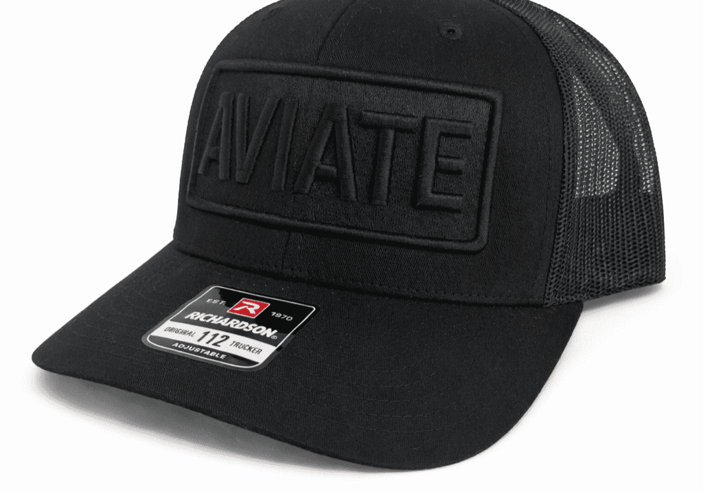 AVIATE Black on Black - Black Aviate Logo Quartering